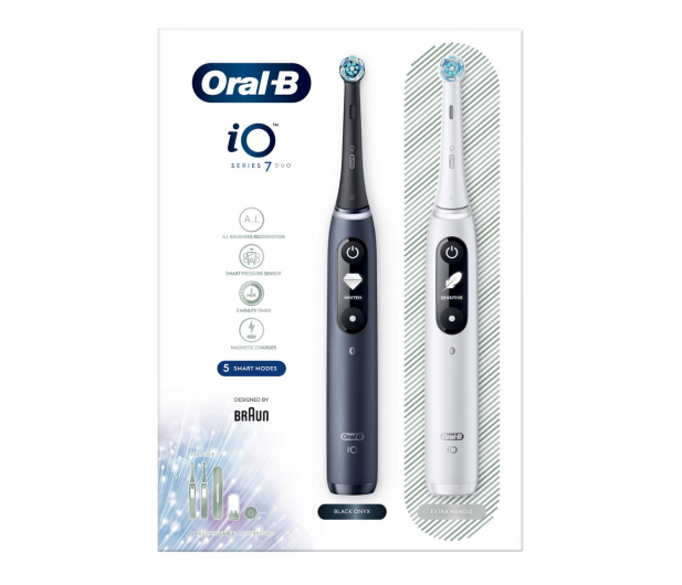 Oral-B Szczoteczeka magnetyczna iO7 Duo (biała + czarna) - 1135715 - zdjęcie 5